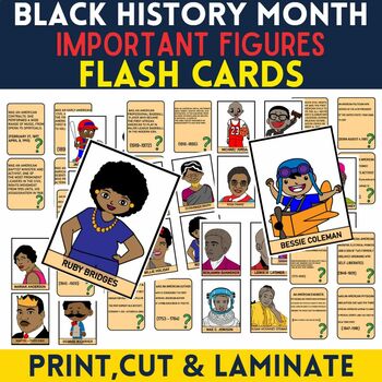 Preview of 23 Important Figures in Black History - Printable Flashcards Matching Game