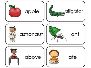 Words That Start With A, A words, Words From A, vocabulary, Toddlers, Flashcards A