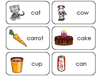 23 Letter Cc Printable Picture and Word Flashcards. Preschool-Kindergarten