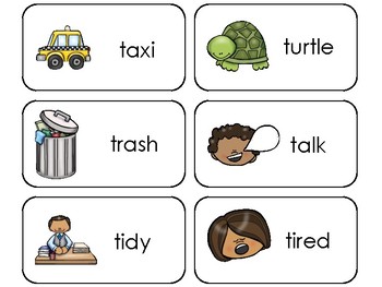 23 Letter Tt Printable Picture and Word Flashcards. Preschool-Kindergarten