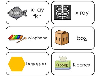 23 letter xx printable picture and word flashcards preschool kindergarten