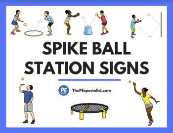 Preview of 23 Spikeball or Roundnet Printable Station Activity Signs for PE Class