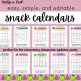 24/25 EDITABLE Snack Calendars - Elementary Parent Communi