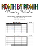 24-25 Yearly Planning Calendar: EDITABLE
