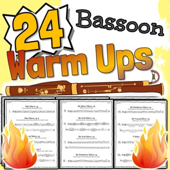 Preview of 24 Bassoon Warm Up Exercises | Bb Eb F 2nds 3rds Chromatic And More!