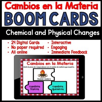 Preview of 24 Boom Cards Cambios en la Materia