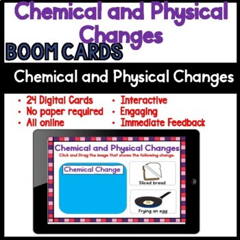 Preview of 24 Boom Cards Chemical and Physical Changes