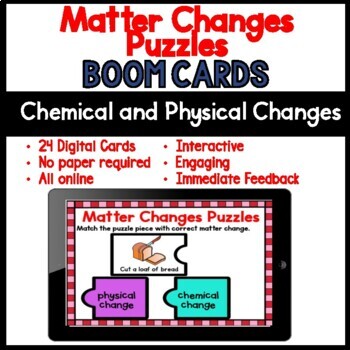 Preview of 24 Boom Cards Matter Changes Puzzles