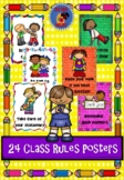 24 Classroom Rules Posters