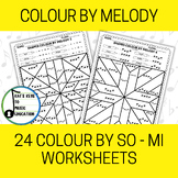 24 Color by Melody Music Worksheets - So Mi Colour by Code