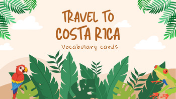 Preview of 24 Count Costa Rica Vocabulary Cards I Picture Cards I Communication Board