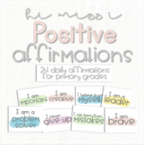 24 Daily Positive Affirmation Cards for Primary Grade Students