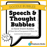 24 Speech and Thought Bubbles Clipart // Doodle Bubbles, Vol. 1