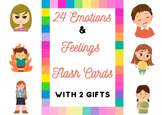 24 Emotions and Feelings Flash Cards with 2 gifts
