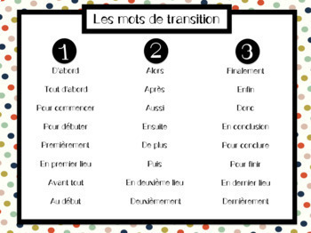 essay transition words in french