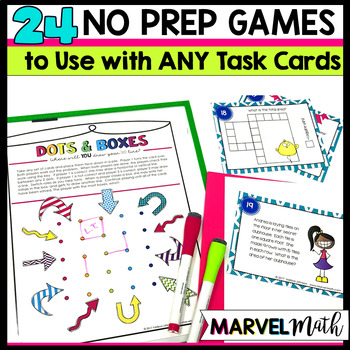 Preview of 24 Fun No PREP Games to use with ANY Task Cards