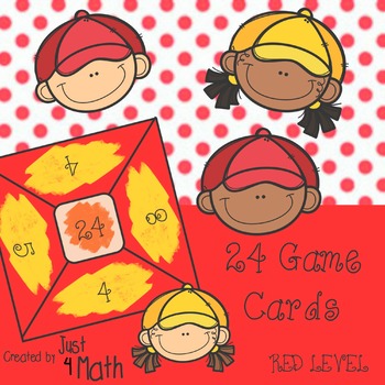 Preview of 24 Math Game Cards for Beginner RED Level