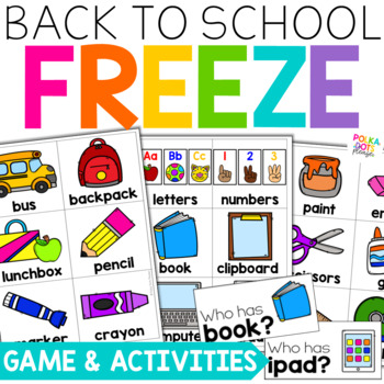Preview of Back to School Activities |  FREEZE Movement Break with School Writing Prompts