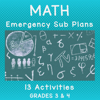 Preview of Math Sub Plans (3rd Grade & 4th Grade)