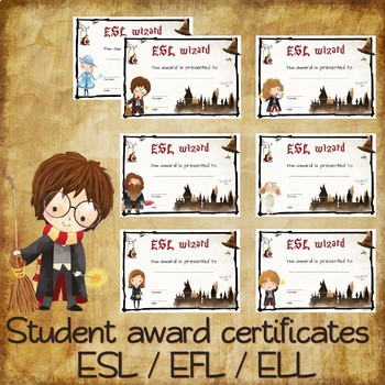 award certificates for harry potter fans esl efl ell by pickn teach