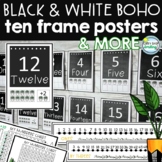 Modern BOHO Black and White Decor Ten Frame WALL Number Li