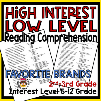 Preview of 24 High Interest - Low Level Reading Comprehension Passages End of Year Review