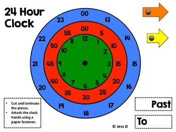 24 hour clock time freebie by mrs six teachers pay teachers