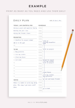 24 Hour Daily Planner Printable Daily to Do List for Work / 