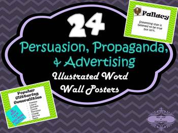 Preview of 24 Illustrated Word Wall Posters for Persuasion, Propaganda, and Advertising