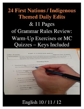 Preview of 24 Indigenous / First Nations Themed Daily Editing / Grammar MC Exercises