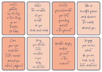 Preview of 24 Mindfulness Affirmation Cards, Positive Affirmations, Motivational Cards