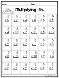 24 Multiplication Practice Printable Worksheets. 2nd-4th Grade Math.