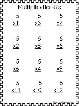 24 multiplication worksheets in a pdf file numbers 1 12 elementary math