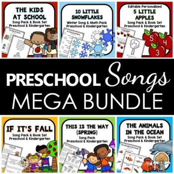 Preview of 26 Circle Time Songs and Song Books Bundle for Preschool PreK and K