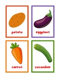 24 Printable Vegetable Flash Cards, Classroom Decor, Toddl