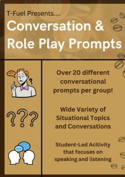 Preview of 24 Speaking & Role Play Prompts for English Learners - Conversation Practice