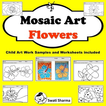 Preview of 24 Spring Art Activities, Mosaic Pattern Flowers, Spring Coloring Pages