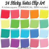 24 Sticky Notes Clip Art