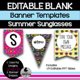 24 Summer Sunglasses Editable Banner Bunting Templates PPT