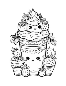 24 Sweet Treats Coloring Pages by Brianna Evans | TPT