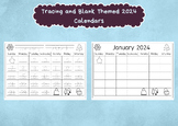 24 Tracing and Blank Themed 2024 Calendars. Preschool KG H