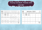 24 Tracing and Blank Themed 2025 Calendars. Preschool Hand