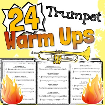 Preview of 24 Trumpet Warm Up Exercises | Bb Eb F 2nds 3rds Chromatic And More!