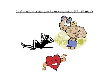 Preview of 24 Vocabulary terms for Fitness, muscles, and the heart