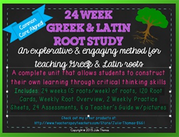 Preview of 24 Week Greek & Latin Roots Study Unit