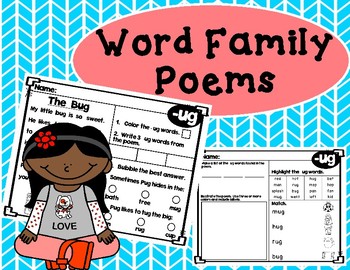 Preview of 24 Word Family Poems