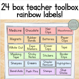 24 box Teacher Toolbox rainbow labels!