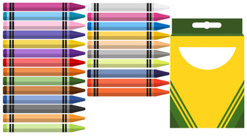 24 ct. Crayons Clip Art by Gwen Liu | Teachers Pay Teachers