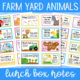 24 farm yard animal themed lunch box notes cards
