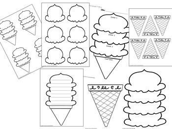 ice cream patterns shapes and templates editable by growing smart readers